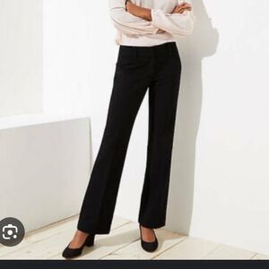 Ann Taylor Loft Black Marisa Straight Leg Trouser Dress Pants Size 2